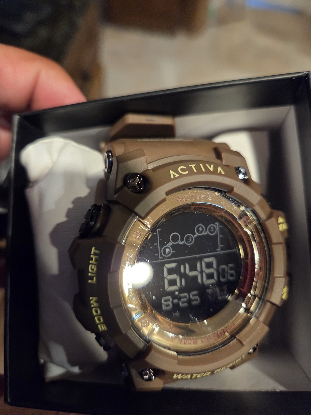 Ativa Brown Digital Sports Watch with Black Display Accents